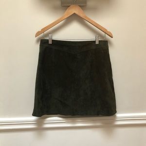 Zara suede deep green zipper skirt